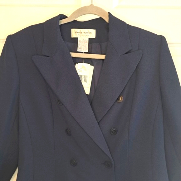 NEW Rena Rowan Navy Blue Blazer Suit Jacket Size 10 - Picture 3 of 7